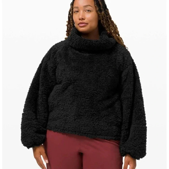 Lululemon Warmth Restore Sherpa Pullover Teddy Bear Jacket Black Size XS Small - Picture 2 of 14